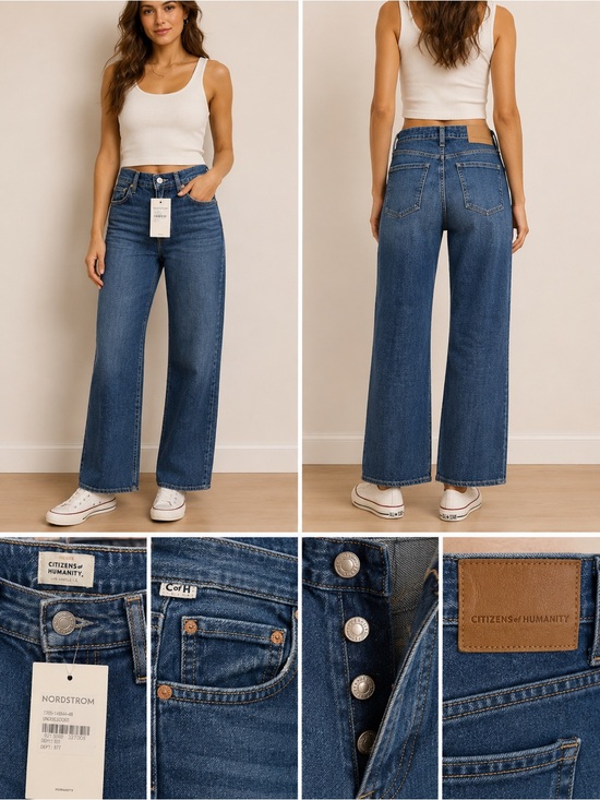 Citizens Of Humanity Denim - Citizens Of Humanity Classic Blue High-Rise Wide-Leg Jeans